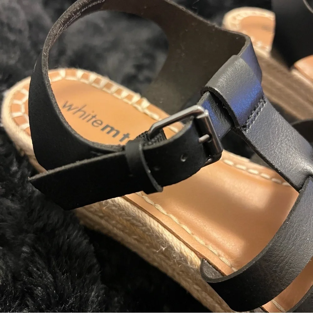 White Mountain Padrig Black Strappy Sandals – Size 9M – Great Condition